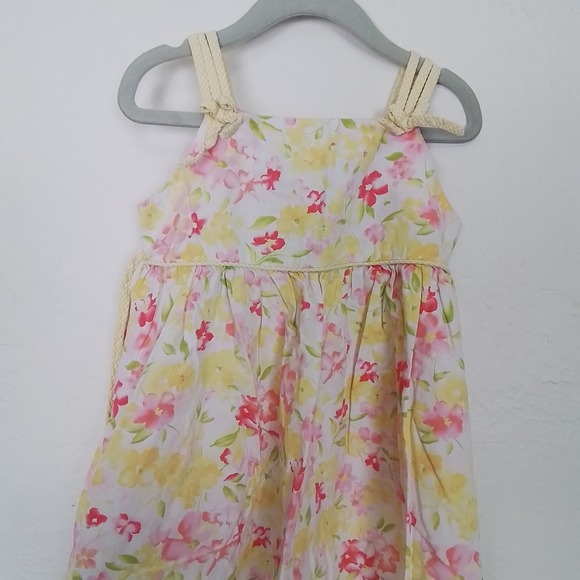 Jona Michelle Girls Sundress Size 4T Yellow Floral Sleeveless Ruffle Hem Strappy - Picture 2 of 9